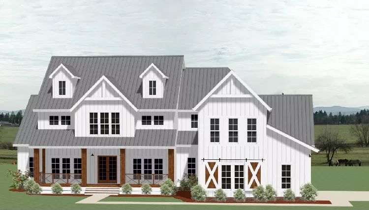 image of 2 story modern farmhouse plan 8729